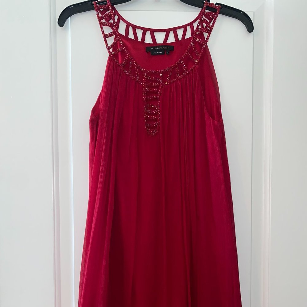 Red BCBG Maxazria dress